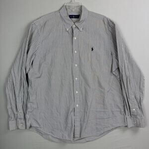 Ralph Lauren Men’s XXL Casual Button Down Shirt Black White Stripes